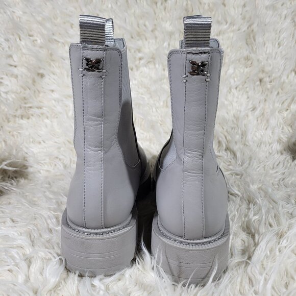 Sam Edelman Women's Laguna Chelsea Pebble Grey Leather Ankle Boot 9.5M - Picture 5 of 11